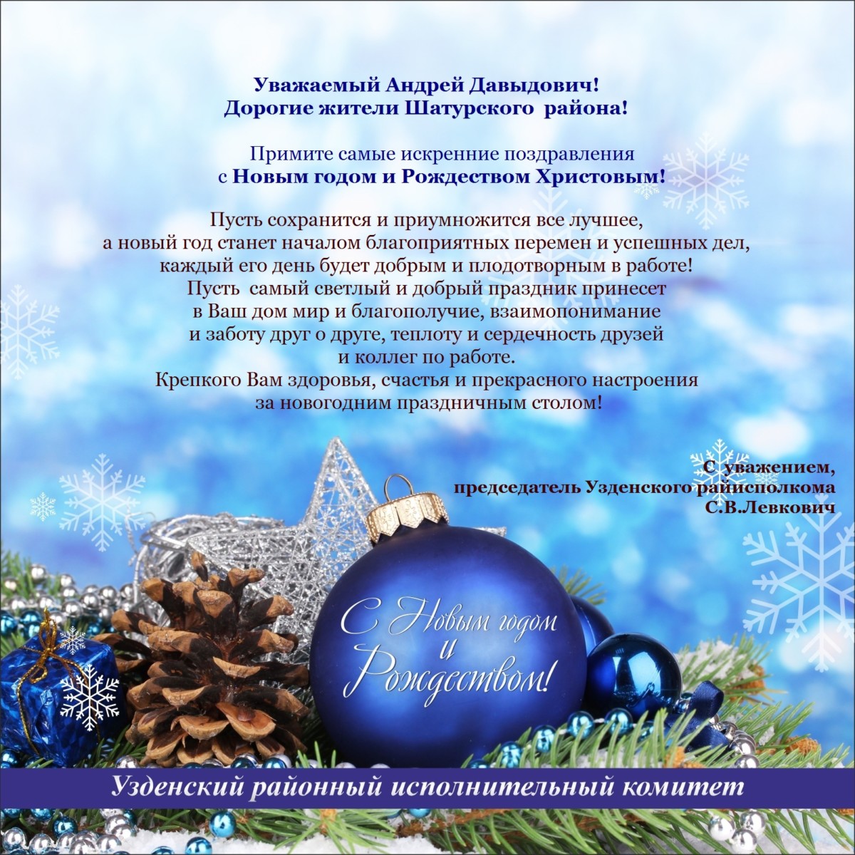 Поздравление с Наступающим Новым годом от Главы муниципального образования Дворцовый округ!